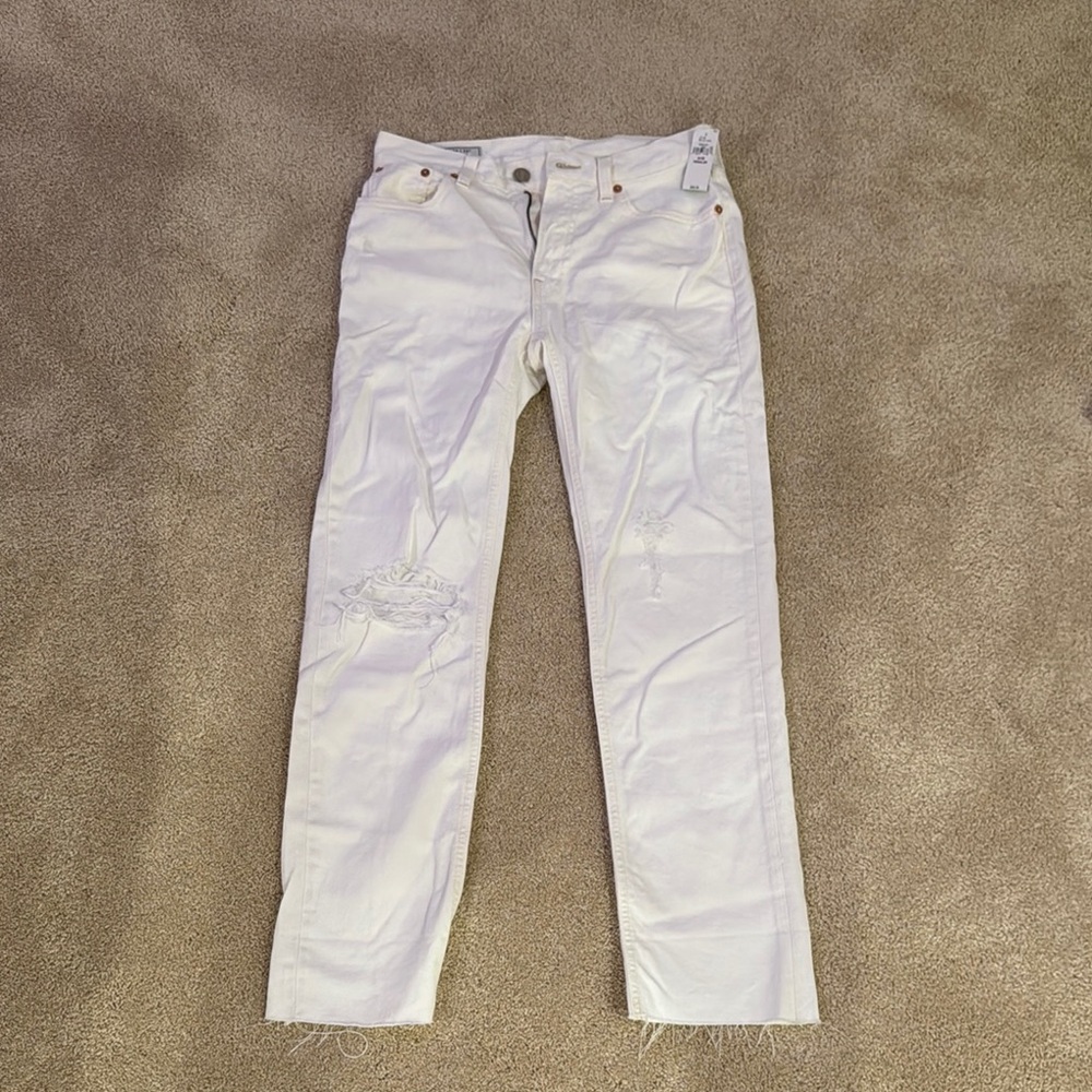 GAP Women's Cream Straight Leg Jeans